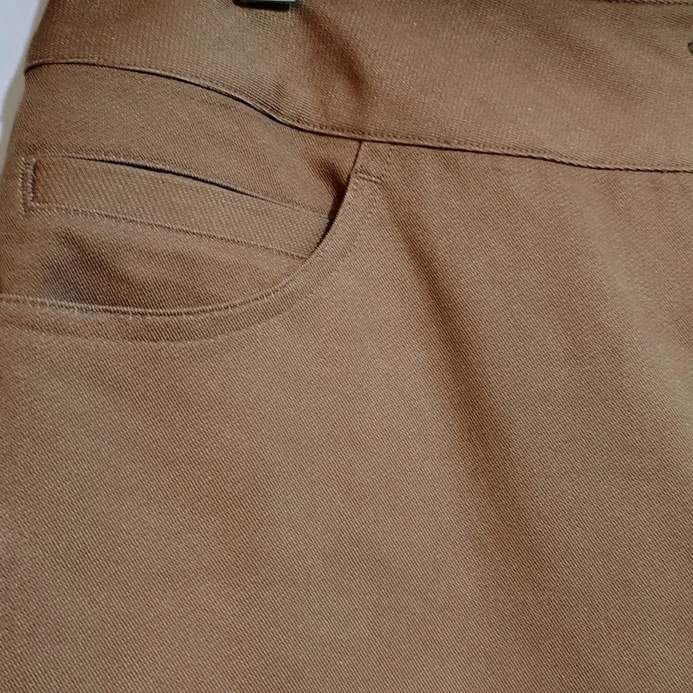 Appleseed's‎ Womens Brown Cotton Blend High Rise Straight Leg Pants - Size 14M